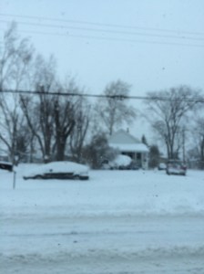 Tudo coberto de neve