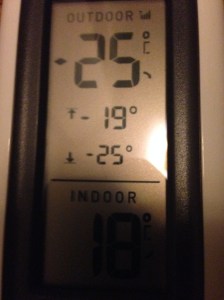 Temperatura  externa no termömetro